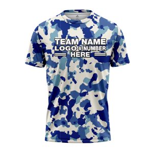 Custom Fully Sublimated Cool Camo Pattern Blue White Performance Jersey 1450