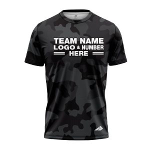 Custom Fully Sublimated Stealth Camo Pattern Black Gray Performance Jersey 1460