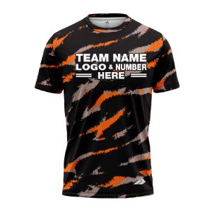 Custom Fully Sublimated Claws Camo Pattern Black Orange Performance Jersey 1479