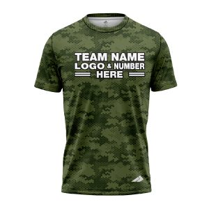 Custom Fully Sublimated Digital Forest Camo Pattern Dark Green Performance Jersey 1485