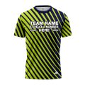 Custom Fully Sublimated Bold Lines Neon Pattern Green Navy Blue Performance Jersey 1805
