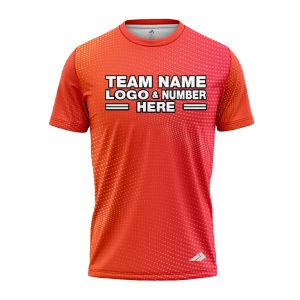 Custom Fully Sublimated Dotted Blaze Neon Pattern Pink Orange Performance Jersey 1798