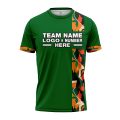 Custom Fully Sublimated Vertical Floral Pattern Green Orange Performance Jersey 1875