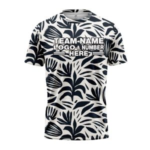 Custom Fully Sublimated Botanical Floral Pattern Black White Performance Jersey 1882