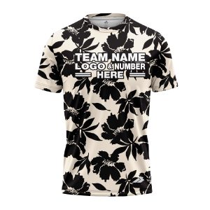 Custom Fully Sublimated Monochrom Floral Pattern White Black Performance Jersey 1917