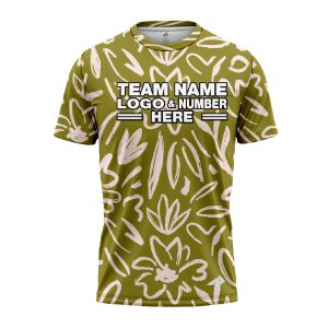 Custom Fully Sublimated Olive Floral Pattern Green White Performance Jersey 1910