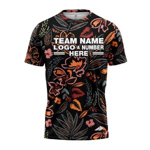 Custom Fully Sublimated Bohemio Floral Two Pattern Black Multicolor Performance Jersey 1931