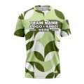 Custom Fully Sublimated Contemporary Leaf Floral Pattern White Green Performance Jersey 1945