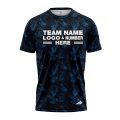 Custom Fully Sublimated Blue Foliage Floral Pattern Black Blue Performance Jersey 1966