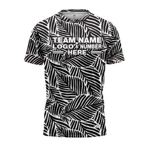 Custom Fully Sublimated Monochrome Botanical Floral Two Pattern White Black Performance Jersey 1980