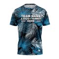 Custom Fully Sublimated Blue Foliage Floral Two Pattern Black Blue White Performance Jersey 1994