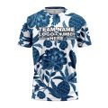 Custom Fully Sublimated Botanical Floral Two Pattern Blue White Performance Jersey 2015