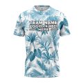 Custom Fully Sublimated Elegant Leaf Floral Two Pattern White Blue Performance Jersey 2050