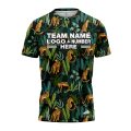 Custom Fully Sublimated Wild Jungle Floral Pattern Black Gold Green Performance Jersey 2057