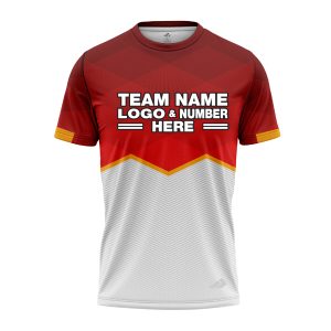 Custom Fully Sublimated Half Triangle Pattern Red White Performance Jersey 2658