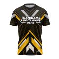 Custom Fully Sublimated ATV QuadQuest Pattern Black Yellow Performance Jersey 2735