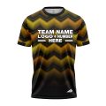 Custom Fully Sublimated Fushion Pattern Black Yellow Orange Performance Jersey 2749