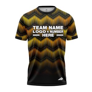 Custom Fully Sublimated Fushion Pattern Black Yellow Orange Performance Jersey 2749
