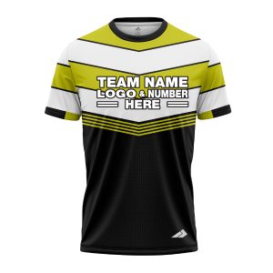 Custom Fully Sublimated Chest Stripes Pattern Black Green White Performance Jersey 2756