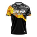 Custom Fully Sublimated Digital Concrete Pattern Black Yellow Performance Jersey 2777