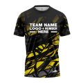 Custom Fully Sublimated Swarm Pattern Black Yellow Performance Jersey 2980