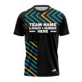 Custom Fully Sublimated Peaks Pattern Black Yellow Teal Performance Jersey 2987