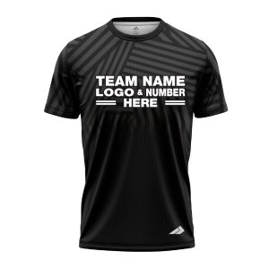 Custom Fully Sublimated Intersecting Pattern Black Performance Jersey 3001