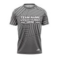 Custom Fully Sublimated Intersecting Pattern Gray Performance Jersey 3008