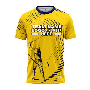 Custom Fully Sublimated Dynamic Golf Pattern Yellow Blue Performance Jersey 3064