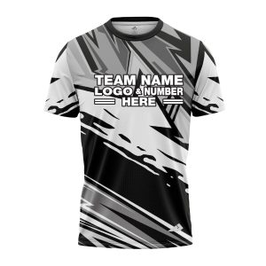Custom Fully Sublimated Energetic Pattern Black Gray White Performance Jersey 3330