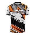 Custom Fully Sublimated Energetic Pattern Black Gray Orange Performance Jersey 3344