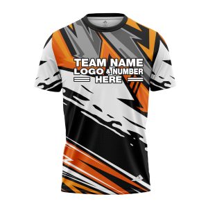 Custom Fully Sublimated Energetic Pattern Black Gray Orange Performance Jersey 3344