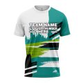 Custom Fully Sublimated Landscape Pattern White Black Teal Green Performance Jersey 3358