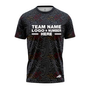 Custom Fully Sublimated Psychedelic Pattern Black Red Yellow Performance Jersey 3379