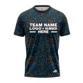 Custom Fully Sublimated Psychedelic Pattern Black Gray Blue Performance Jersey 3393