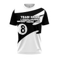 Custom Fully Sublimated Number Eight Pool Ball Pattern Black and White Performance Jersey 3526
