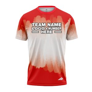 Custom Fully Sublimated Brushed Tie Dye Pattern Red White Performance Jersey 3764