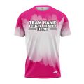Custom Fully Sublimated Brushed Tie Dye Pattern Pink White Performance Jersey 3785