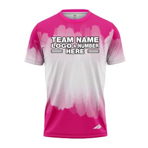 Custom Fully Sublimated Brushed Tie Dye Pattern Pink White Performance Jersey 3785