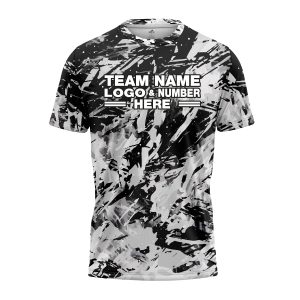 Custom Fully Sublimated Abstract Tie Dye Pattern White Black Performance Jersey 3820