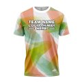Custom Fully Sublimated Blurred Blobs Tie Dye Pattern Orange Green Performance Jersey 3834