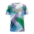 Custom Fully Sublimated Blurred Blobs Tie Dye Pattern Blue Berry Performance Jersey 3841