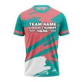 Custom Fully Sublimated Paint Brush Tie Dye Pattern Teal Pink Performance Jersey 3967