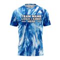 Custom Fully Sublimated Marine Tie Dye Pattern Blues Performance Jersey 4030