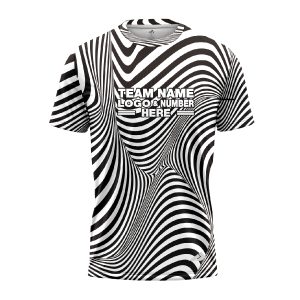 Custom Fully Sublimated Trippy Tie Dye Pattern Black White Performance Jersey 4142