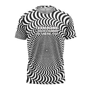Custom Fully Sublimated Trippy Tie Dye Two Pattern Black White Performance Jersey 4149