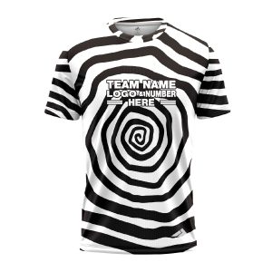 Custom Fully Sublimated Trippy Tie Dye Three Pattern Black White Performance Jersey 4156