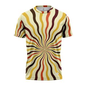 Custom Fully Sublimated Lava Lamp Tie Dye Pattern Orange Yellow Brown Performance Jersey 4163