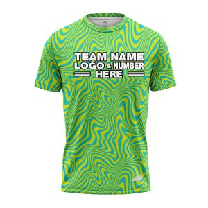 Custom Fully Sublimated Mellow Tie Dye Pattern Green Yellow SkyBlue Performance Jersey 4177