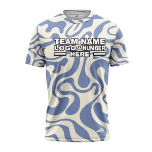 Custom Fully Sublimated Lava Lamp Two Tie Dye Pattern Blue White Performance Jersey 4184